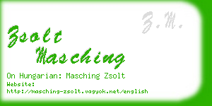 zsolt masching business card